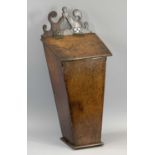 TREEN - 19th Century oak candle box, 46 x 19 x 15cms