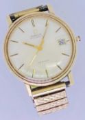 AMENDED DESCRIPTION; 9CT GOLD CASED GENT'S OMEGA DEVILLE SEAMASTER AUTOMATIC WRISTWATCH - with