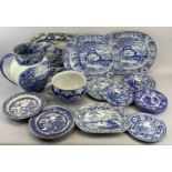 BLUE & WHITE DINNER & DRESSER WARE - to include a good pair of platters, numerous plates, a large