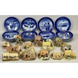 ROYAL COPENHAGEN CHRISTMAS PLATES (16), consecutive years from 1977-1992 and an assortment of