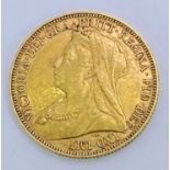 GOLD FULL SOVEREIGN, VICTORIA - dated 1896