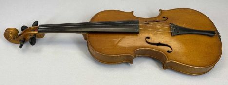 MUSICAL INSTRUMENTS - early 20th Century violin labelled 'Nicolaus Amatus Cremone Hieronymi Filii
