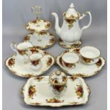 ROYAL ALBERT "OLD COUNTRY ROSES" CAKESTAND & OTHER TEAWARE - 11 pieces