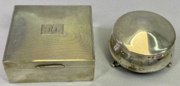ELIZABETH II RECTANGULAR SILVER CIGARETTE BOX, the cover with engine turned decoration and