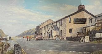 NANCY BAILEY oil on canvas - "Kirkstone Pass Inn", Lake District, signed, 49 x 90cms