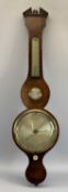 V ZANETTI OF MANCHESTER ANTIQUE MAHOGANY BAROMETER - with silvered dial, 100cms tall