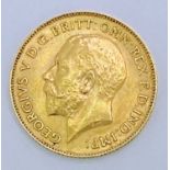 GOLD HALF SOVEREIGN, GEORGE V - dated 1913