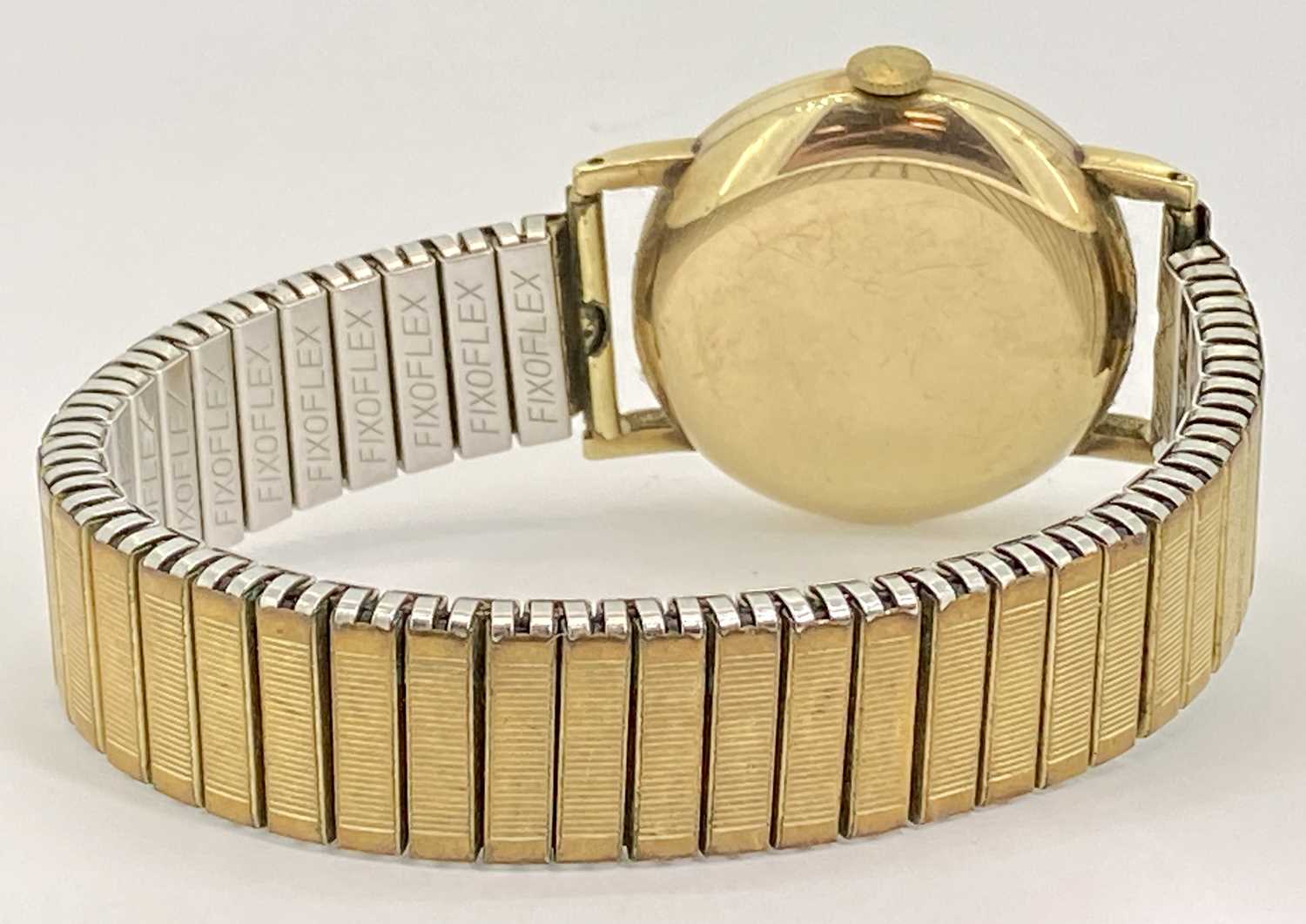 GENT'S OMEGA 9CT GOLD CASED WRISTWATCH - with rolled gold expanding bracelet, the dial set with - Image 4 of 4