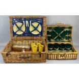 CANE PICNIC HAMPERS (2) - with assorted contents