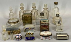 GLASSWARE - dressing table bottles and receptacles, trinket boxes ETC