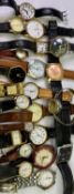 LADY'S & GENT'S WRISTWATCHES - a mixed collection of approximately 20 with most having leather