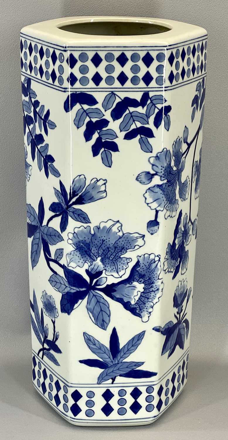 CHINESE & OTHER ASSORTMENT - to include blue and white stick stand, 46cms tall, Imari vase, hardwood - Image 2 of 3