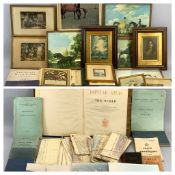 EPHEMERA & ANTIQUE PRINTS - an assortment to include maps, hunting and coaching themed, ETC