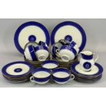 WEDGEWOOD BLUE & WHITE TEAWARE - approximately 39 pieces