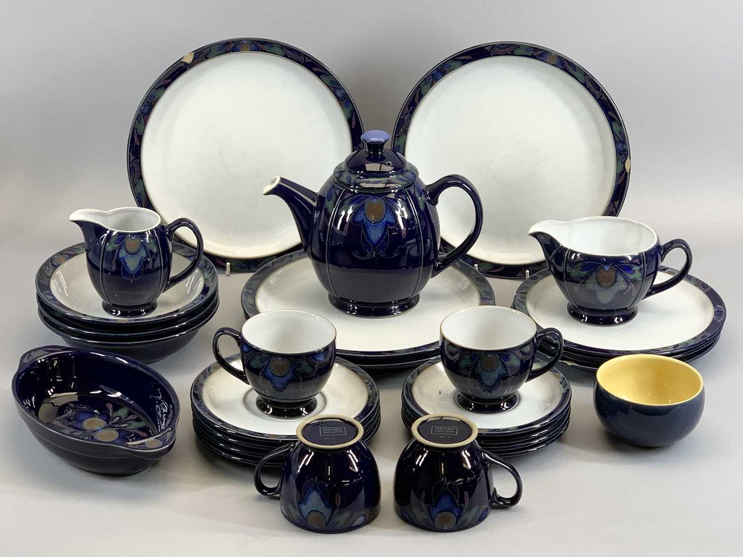 DENBY 'BAROQUE' TABLEWARE - approximately 25 pieces (plus an odd pattern sugar bowl)