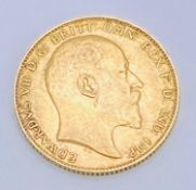 GOLD FULL SOVEREIGN, EDWARD VII - dated 1909