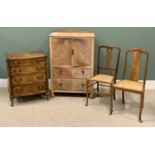 FURNITURE ASSORTMENT - to include reproduction chest of four drawers on cabriole supports, 77cms