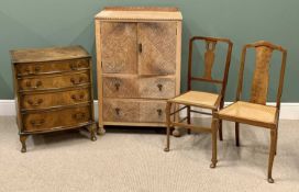 FURNITURE ASSORTMENT - to include reproduction chest of four drawers on cabriole supports, 77cms