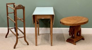 MID-CENTURY FORMICA TOP PEMBROKE TABLE - 'Nu Lyne', 76cms H, 45cms W, 90cms D, an elephant table