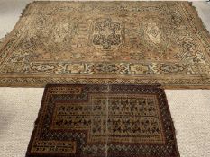 VINTAGE EASTERN STYLE RUGS (2) - including a prayer mat example, 119 x 81cms and the other with