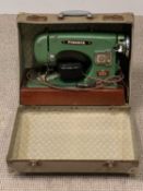VINTAGE PINNOCK CASED SEWING MACHINE - with foot pedal