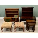 REPRODUCTION FURNITURE ASSORTMENT - to include two bookcases, 101cms H, 81cms W, 25cms D and 90cms