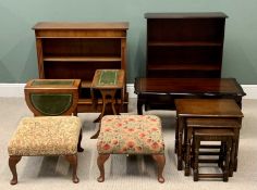 REPRODUCTION FURNITURE ASSORTMENT - to include two bookcases, 101cms H, 81cms W, 25cms D and 90cms