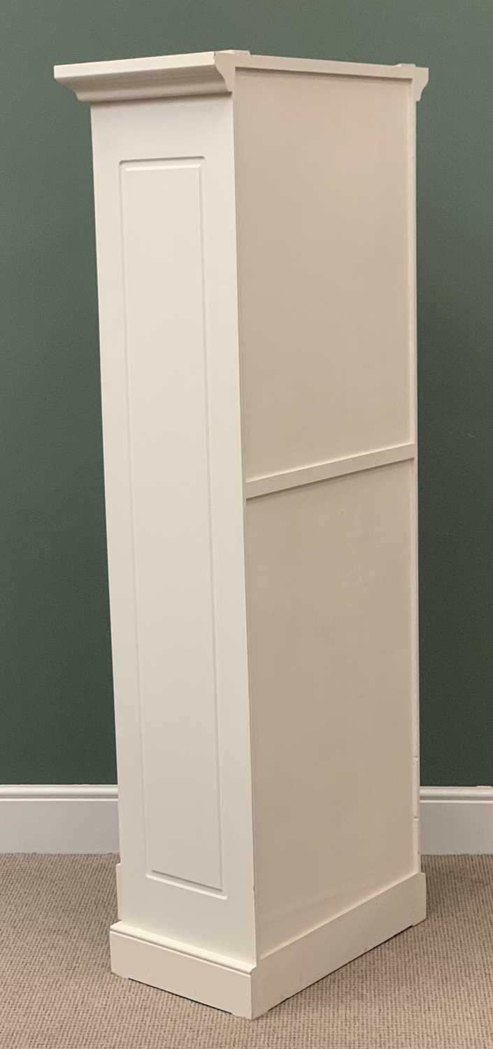 A MODERN PAINTED PINE NARROW BOOKCASE - over two base drawers, 181cms H, 61cms W, 37cms D - Image 2 of 3