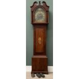 VICTORIAN MAHOGANY LONGCASE CLOCK - with brass arched dial, 'James Miller of Alloa' 8 day with