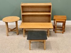 MODERN FURNITURE ASSORTMENT - to include bookcase, 85cms H, 94cms W, 31cms D, light wood coffee