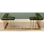 CLUB FENDER - reproduction brass adjustable with buttoned green leather type seat pads, 56cms H,