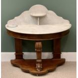 VICTORIAN MAHOGANY & MARBLE TOPPED DUCHESS WASHSTAND - 100cms H, 106cms W, 51cms D