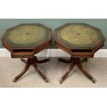 REPRODUCTION FURNITURE ASSORTMENT - to include a pair of single drawer octagonal and tooled top