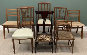 ANTIQUE & VINTAGE CHAIR ASSORTMENT to include mid-Century, rush seated corner chair ETC