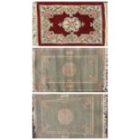 CHINESE WASHED WOOLEN RUGS (3) - graduated pattern (2), 166 x 119cms and 132 x 80cms and another