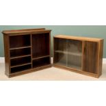VINTAGE BOOKCASES (2) - an oak example, 113cms H, 128cms W, 34cms D and a mid-century type with