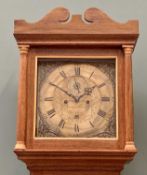 ANTIQUE OAK LONGCASE CLOCK by George Bucke, Bungay, 12ins square brass dial having pierced