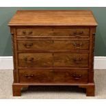 REPRODUCTION MAHOGANY CHEST of four drawers, on bracket feet, 78cms H, 83cms W, 45cms D