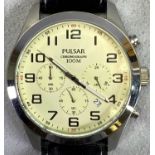 PULSAR 100M CHRONOGRAPH GENTLEMAN'S WRISTWATCH - in box with instruction manual