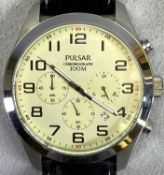 PULSAR 100M CHRONOGRAPH GENTLEMAN'S WRISTWATCH - in box with instruction manual