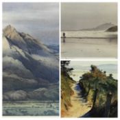 ROB PIERCY colour prints (3) to include mountain scene, untitled, 18.5 x 12.5cms, beach footpath, 31