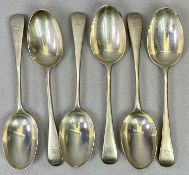 EDWARD VII SILVER TABLESPOONS, A SET OF 6 - 3 x 1903, 3 x 1904, Maker Wakely & Wheeler, 17.5cm