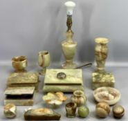 ONYX ASSORTMENT - to include jewellery box, table lamp, eggs, ETC