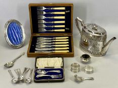 MIXED SMALL SILVER, EPNS & COLLECTABLES GROUP - the silver includes an embossed bowl tea caddy