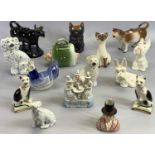 BESWICK TERRIER & LADYBIRD FIGURES (2), two cow creamers, small Staffordshire dogs and other