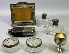 SMALL SILVER & PLATED WARE GROUP - to include an easel back photograph frame, Birmingham 1945,