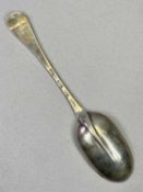 QUEEN ANN SILVER RAT TAIL TABLESPOON - London 1703, unknown maker's mark, 19cms L, 1.7ozt, handle