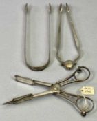 GEORGIAN SILVER FLATWARE, 3 ITEMS - to include a pair of grape scissors, London 1806, Maker