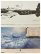 WOOTTON limited edition print - Battle of Britain Anniversary, signed by the pilot with framed