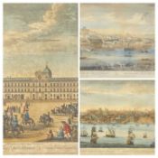 ANTIQUE PRINTS, (3) - 'A view of the City of Oporto' and 'A general view of the City of Lisbone', in
